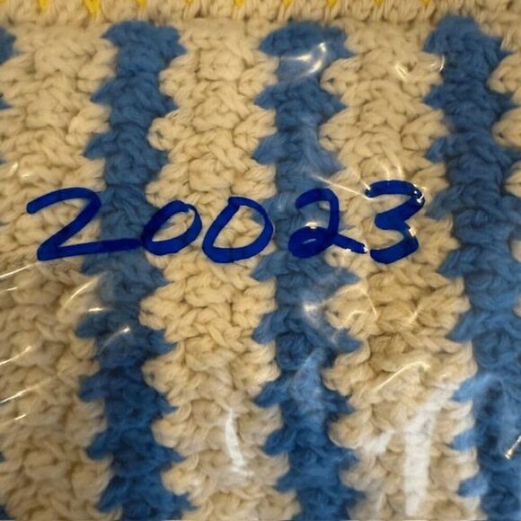 ZARA Crocheted Cotton Halter Crop Top Tank Pastel Blue Pink Yellow Size Medium - Picture 9 of 9